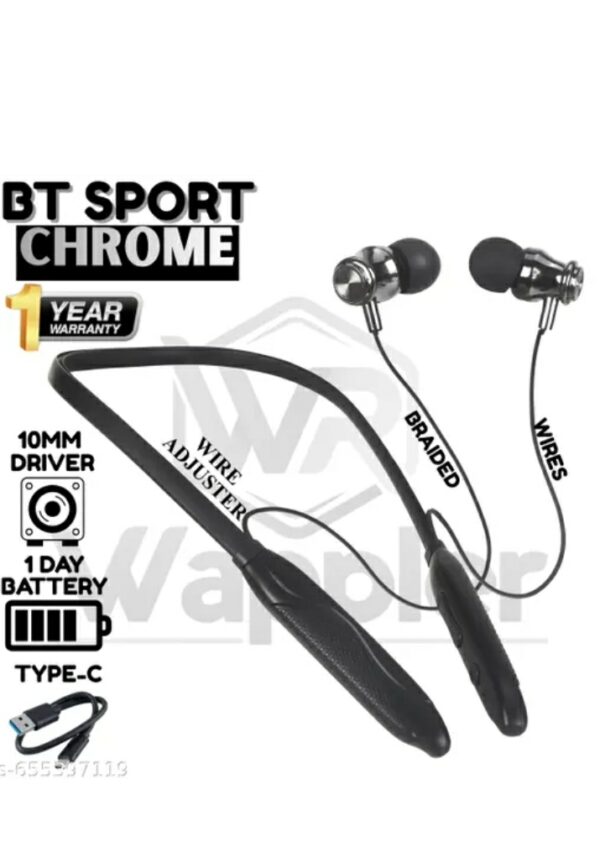 wappler bt sport chrome neckband earphones,m,005,203