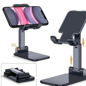 rina bazar universal mobile stand – adjustable & foldable desktop holder for all smartphones and tablets (black/white)m,023,115