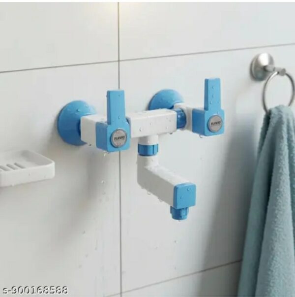 premium wall mounted bathroom mixer – dual control hot & cold water faucet for shower & bath (white & blue, rust proof)m,030,973
