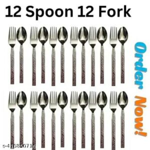 premium 24 piece stainless steel cutlery set mirror finish (12 spoons & 12 forks)m,034,168