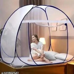 rina bazar classic king size foldable mosquito net – strong 30gsm polyester mesh, easy to install & washable (white, 200x200x145 cm) ​m,016,385
