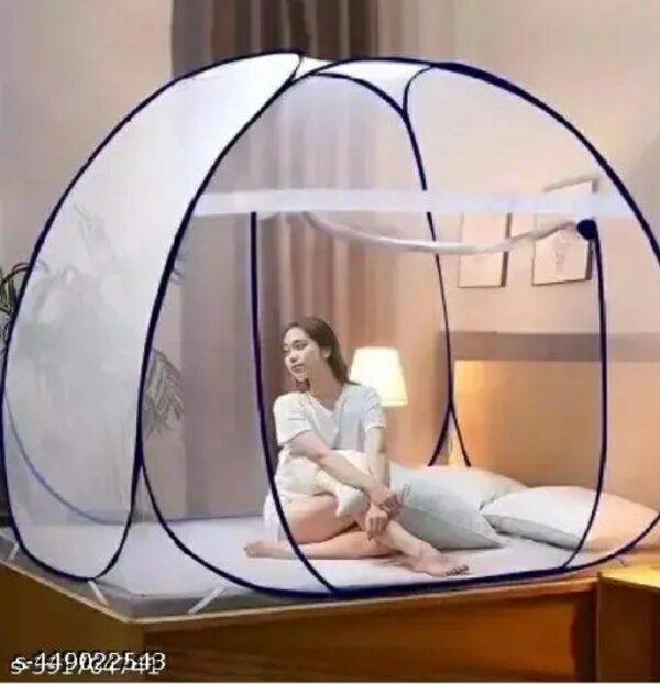 rina bazar classic king size foldable mosquito net – strong 30gsm polyester mesh, easy to install & washable (white, 200x200x145 cm) ​m,016,385
