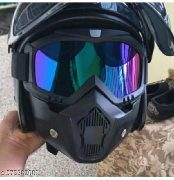 premium full face winter balaclava mask with multicolor safety glass & pvc frame – dust & wind protection for bike riding (free size)m,036,238