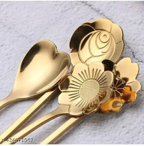 premium stainless steel laser printed dinner set (set of 4 pcs) mirror finish,m,033,86
