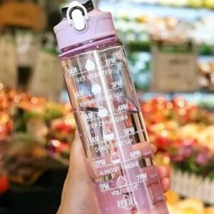 premium 2 litre motivational water bottle with time marker and straw – leak proof, bpa free frosted sports bottle for gym, office, and outdoor (multicolor)m,058,145