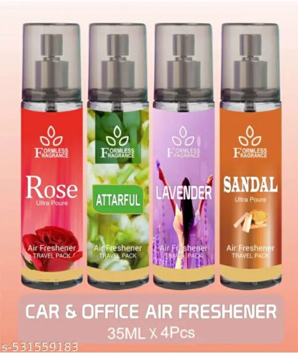 premium mini air freshener spray set (35ml x 4 pcs) – long lasting luxury fragrance combo for home, car, and office (assorted flavors)m,063,188