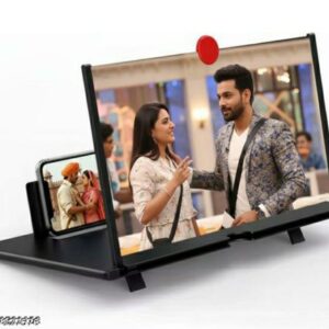 premium 3d mobile screen magnifier – hd movie video amplifier with foldable stand, portable screen expander for all smartphones (black/white)m075,183