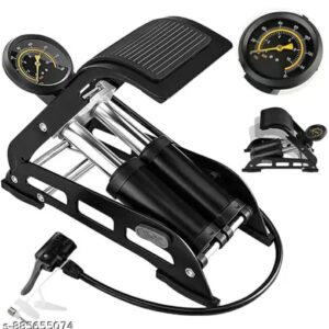 premium high pressure foot activated floor pump – universal air pump with pressure gauge for cars, bikes, bicycles, and footballs (compact & portable)m,073,946