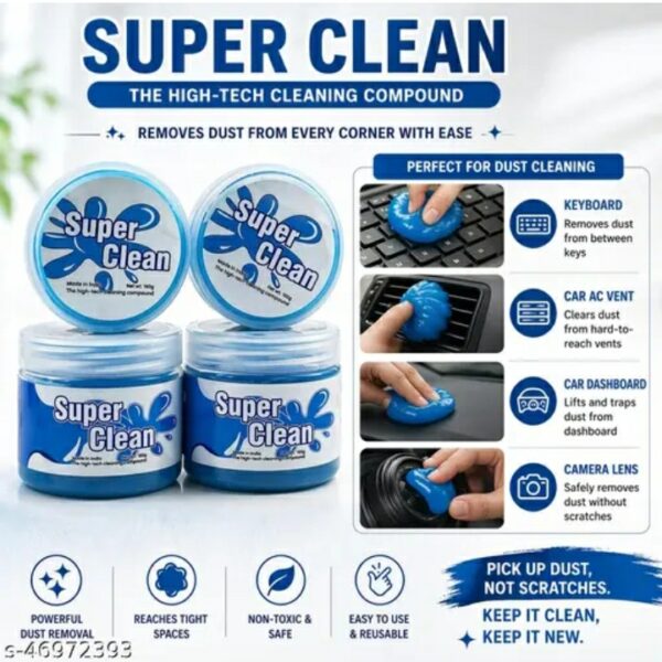 universal super cleaning gel – magic dust cleaner for car interior, keyboard, laptop, and electronic gadgets | reusable and eco friendly dust cleaning slime (pack of 1)m,078,129