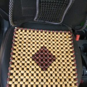 universal wooden bead seat cushion – breathable back support for car driver seat, office chair, and home comfort | natural wood massaging seat cover (brown/tan)m,084,474