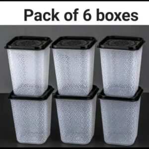 premium 1 litre airtight plastic kitchen storage container set (checkered design)m,094,