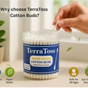 premium soft cotton swabs for ear cleaning – multi purpose sterile cotton buds with sturdy plastic/paper stems | safe & hygienic ear wax remover (pack of 100/200 buds)m,098,120