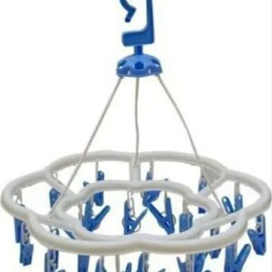 premium 24 clip circular plastic cloth dryer – multipurpose hanging rack with strong pegs for socks, undergarments, and baby clothes (space saving)m,046,175