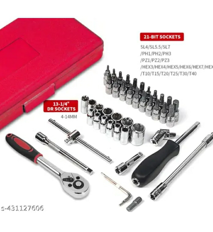 premium 46 piece precision socket wrench & bit tool set – multi purpose cr v steel toolkit for car, bike, and home repairing (black case)m,039,405 premium 46 piece precision socket wrench & bit tool set – multi purpose cr v steel toolkit for car, bike, and home repairing (black case)m,039,405