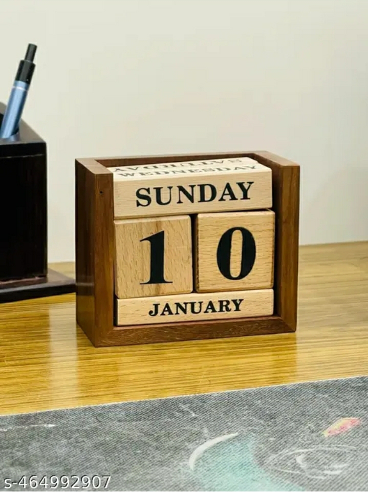 premium wooden perpetual desk calendar handcrafted reusable daily date & month planner for office and home,m,050,225 premium wooden perpetual desk calendar handcrafted reusable daily date & month planner for office and home,m,050,225