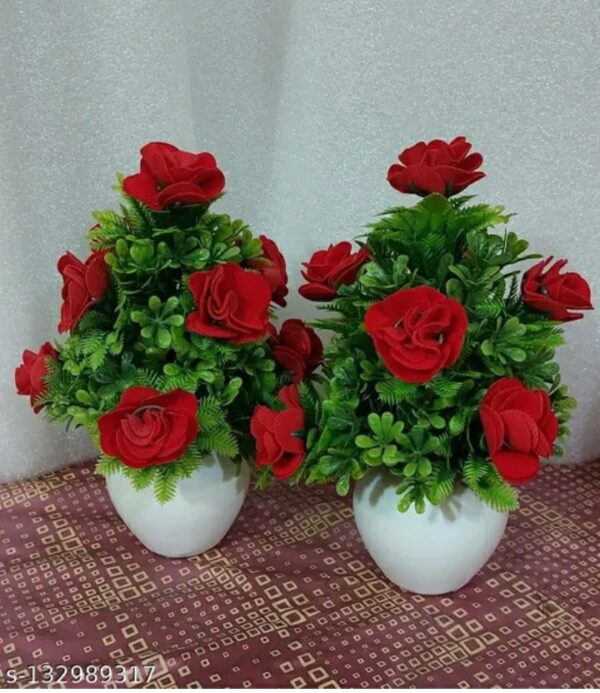 premium artificial bonsai plant with decorative plastic pot – realistic indoor faux greenery for home, office desk, and living room decor (pack of 2)m,047,155