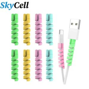 premium spiral cable protectors – flexible silicone wire protector for mobile chargers, earphones, and usb cables (set of 10/20 pcs, multicolor)m,064,116